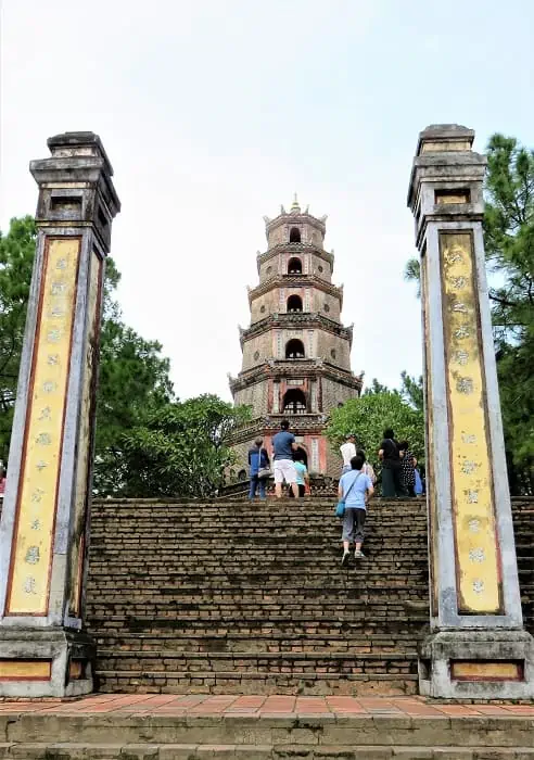 Vietnam - A Quick Tour in Three Stops - The steps leading up to the Thien Mu Pagoda. Hue, Vietnam