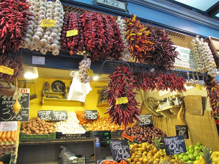 Produce in the Budapest Market Hall