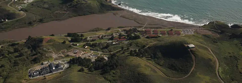 An Aerial View of the Marine Mammal Center at the Marin Headlands.