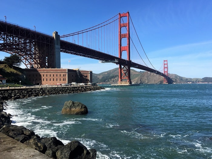 View of Golden Gate Bridge from Fort Point - San Francisco
