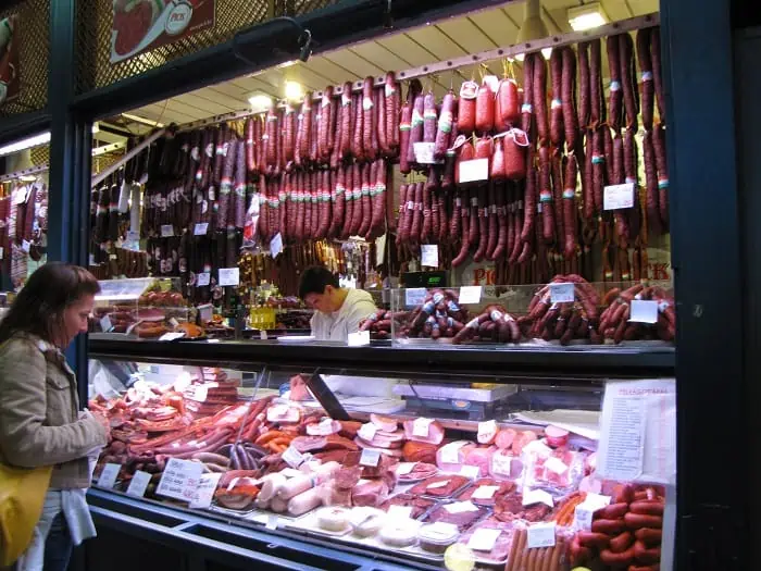 Budapest-Market-Hall-Sausage Stall
