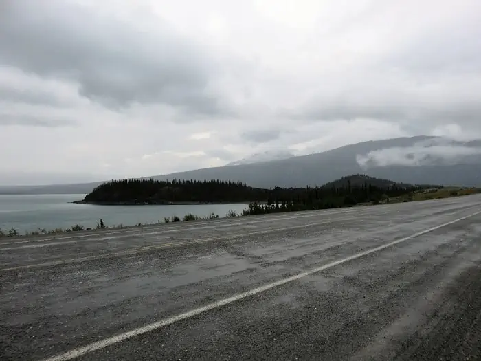 Alaska Highway Along Pine Lake