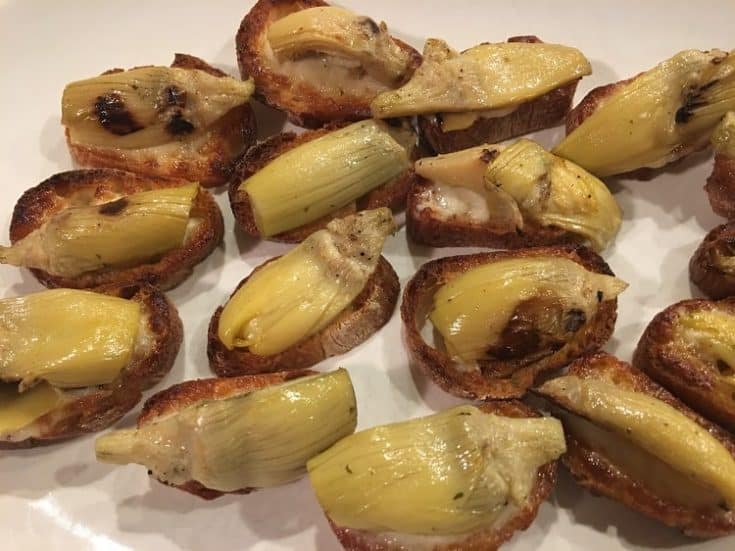 Cheese and Artichoke Canapes