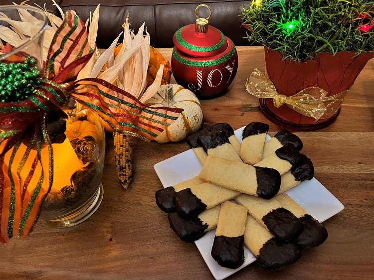 Chocolate Dipped Scottish Shortbread Cookies