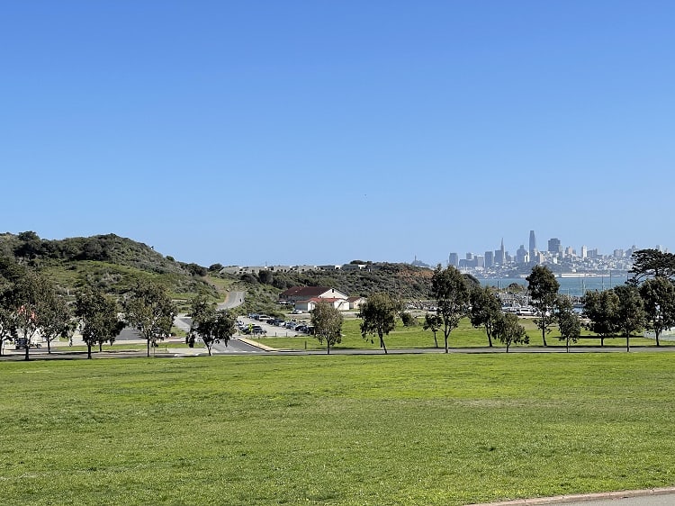 Parade Grounds at Old Fort Baker with San Francisco in the Distance