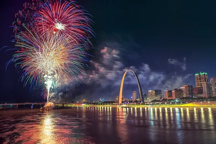 Fireworks Over The River in St. Louis