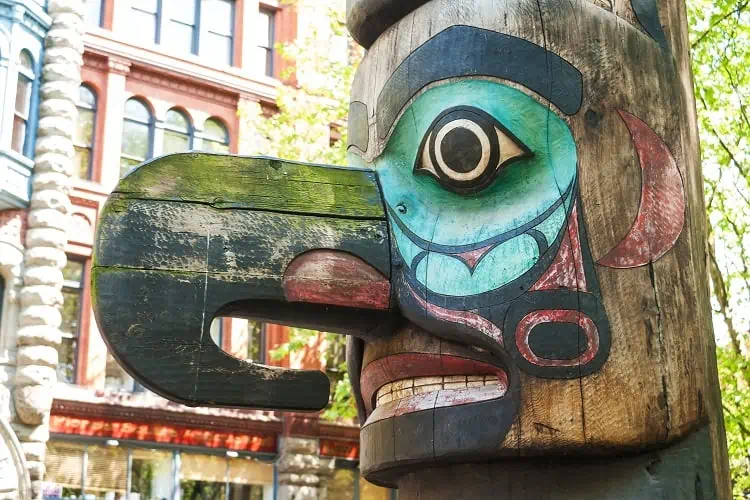 Tinglit Totem in Pioneer Square Seattle