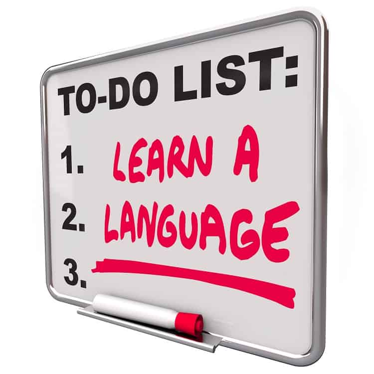 Learn a Language - To List on a White Board