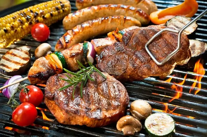 Meat & Veggies on the Barbecue - Traditional 4th of July foods