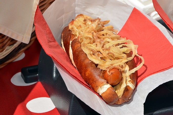 Hot Dog Loaded with Onions!