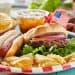 Traditional 4th of July Foods - with hamburger and hot dog