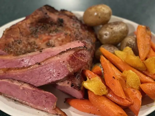 Roasted Corned Beef With Glazed Carrots
