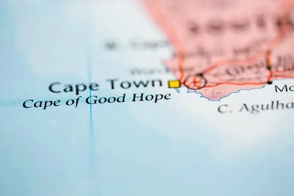 A Map of the Cape of Good Hope - Avoid Rough Seas On Your Cruise