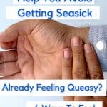 How to prevent seasickness - Man's hands showing wrist band to prevent getting seasick
