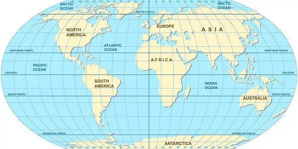 A Map of the Oceans Of The World