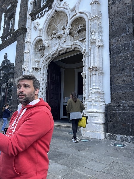 A Photo Of Our Tour Leader Raphael In Front of The Church