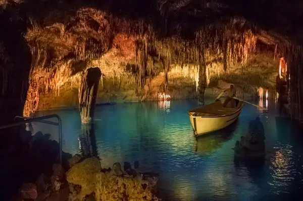 Traditional Boat on Lake Martel in Drach Caves