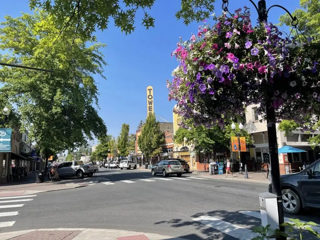 A photograph of Downtown Bend Oregon in the Summer