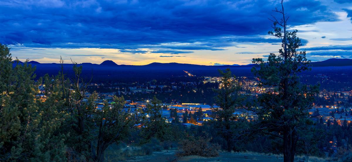 Things to do in Bend - Night Time View From Pilot Butte