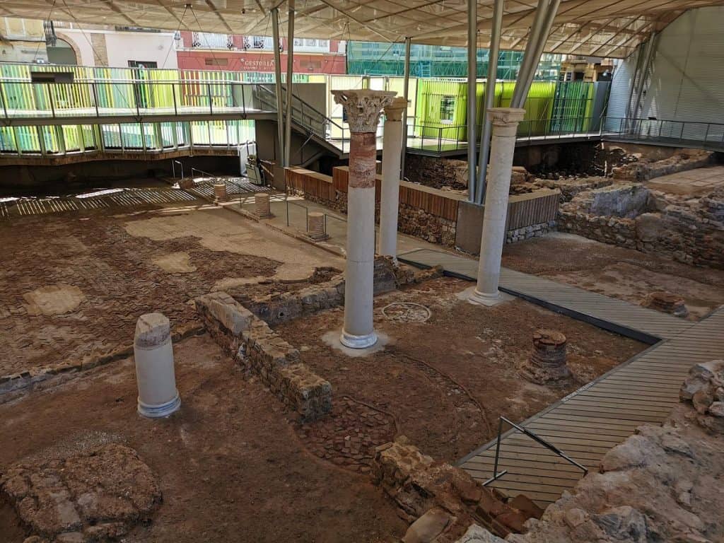 A view inside the excavations of the Roman Forum in Cartagena Spain