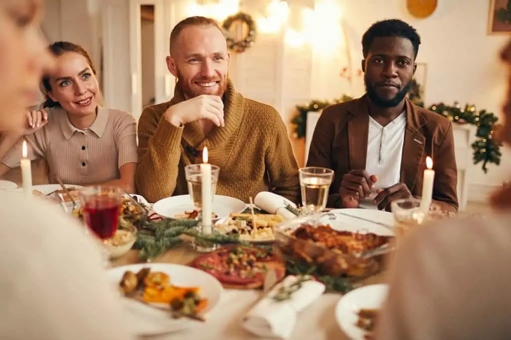 Photo of People Eating a Holiday Dinner