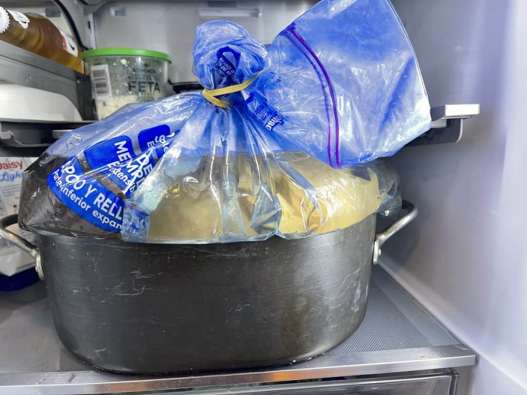 Brined Roast Turkey - Turkey In Brine Solution in Brine Bag in Refrigerator