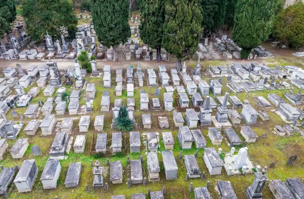 Ancient cemetery near Square of Miracles, Pisa - Italy.