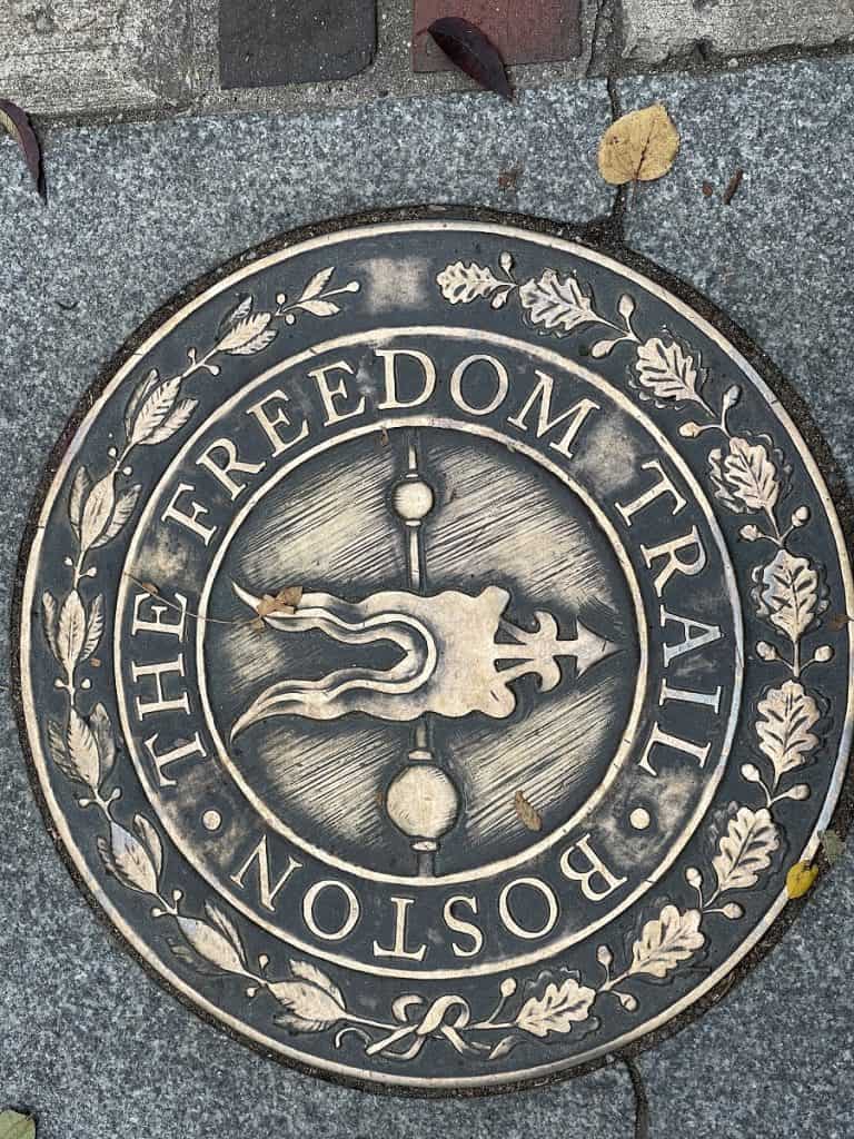 A Freedom Trail Marker in Boston