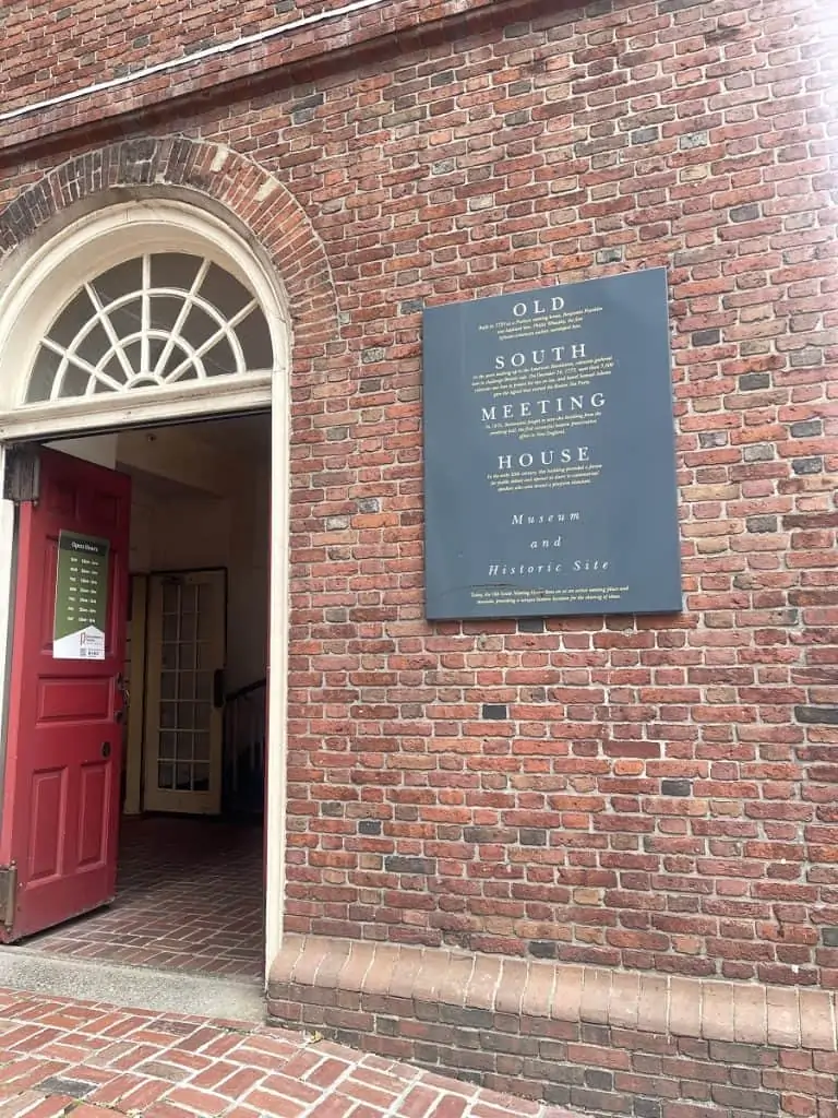 The Entrance to The Old South Meeting House in Boston