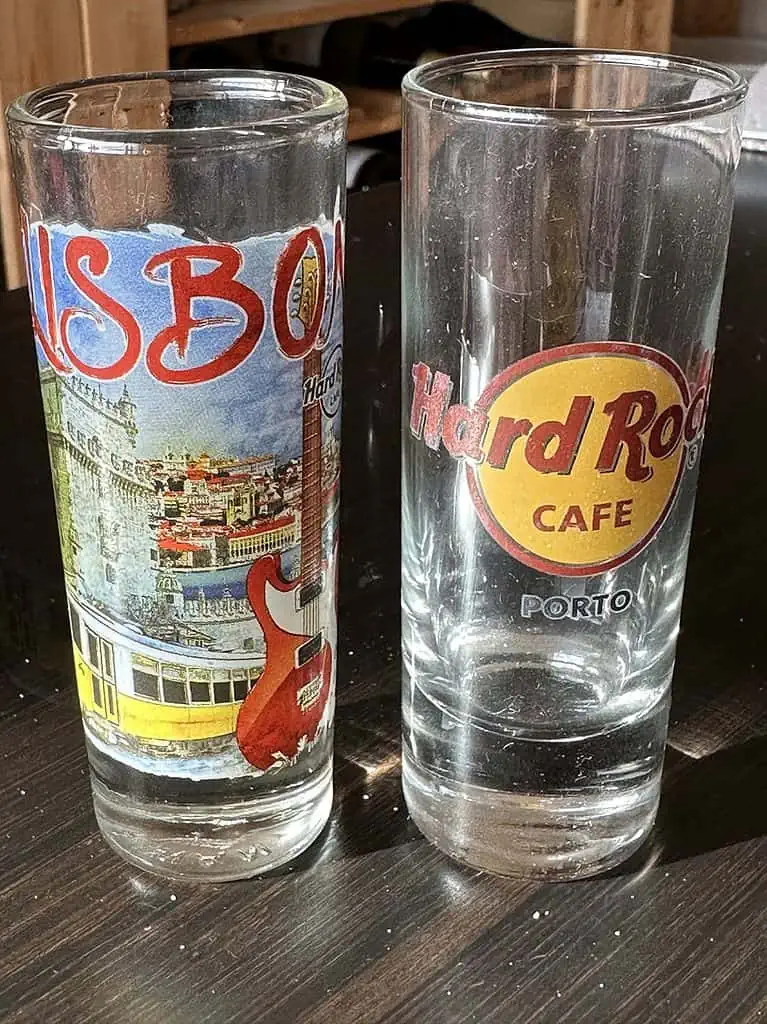 Hard Rock Shot Glasses From Lisbon and Porto