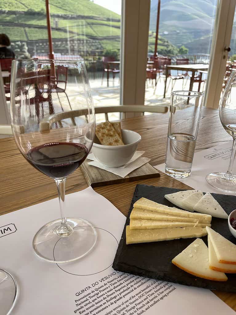 Wine tasting and cheese platter