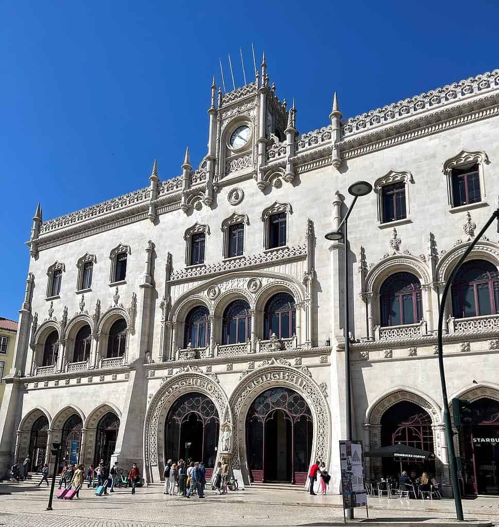 The Entrance to Rossio Train Station in Lisbon