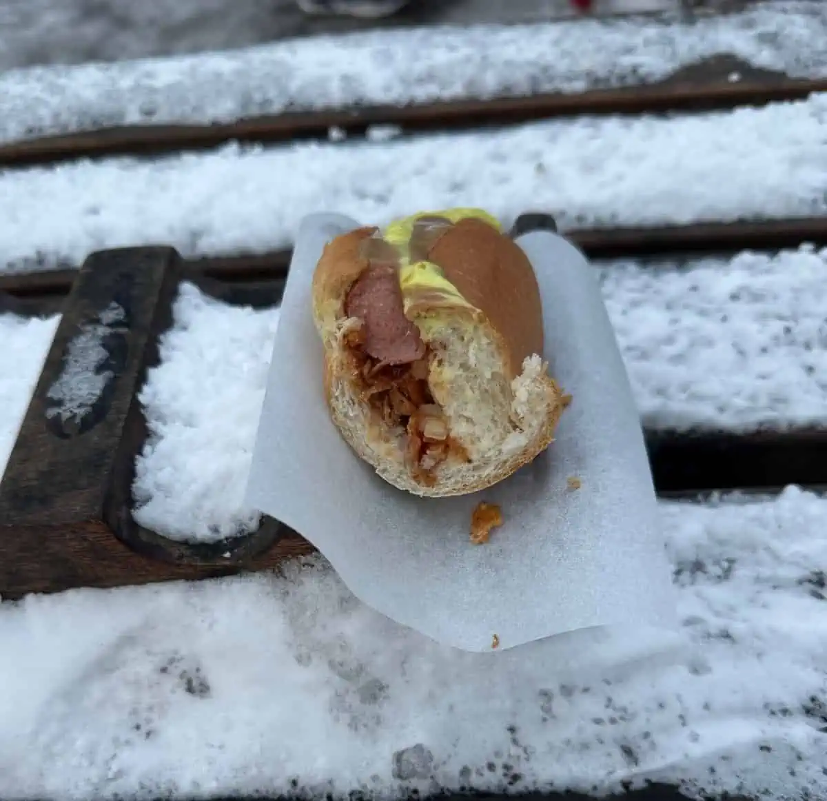 My half of the Icelandic hot dog.