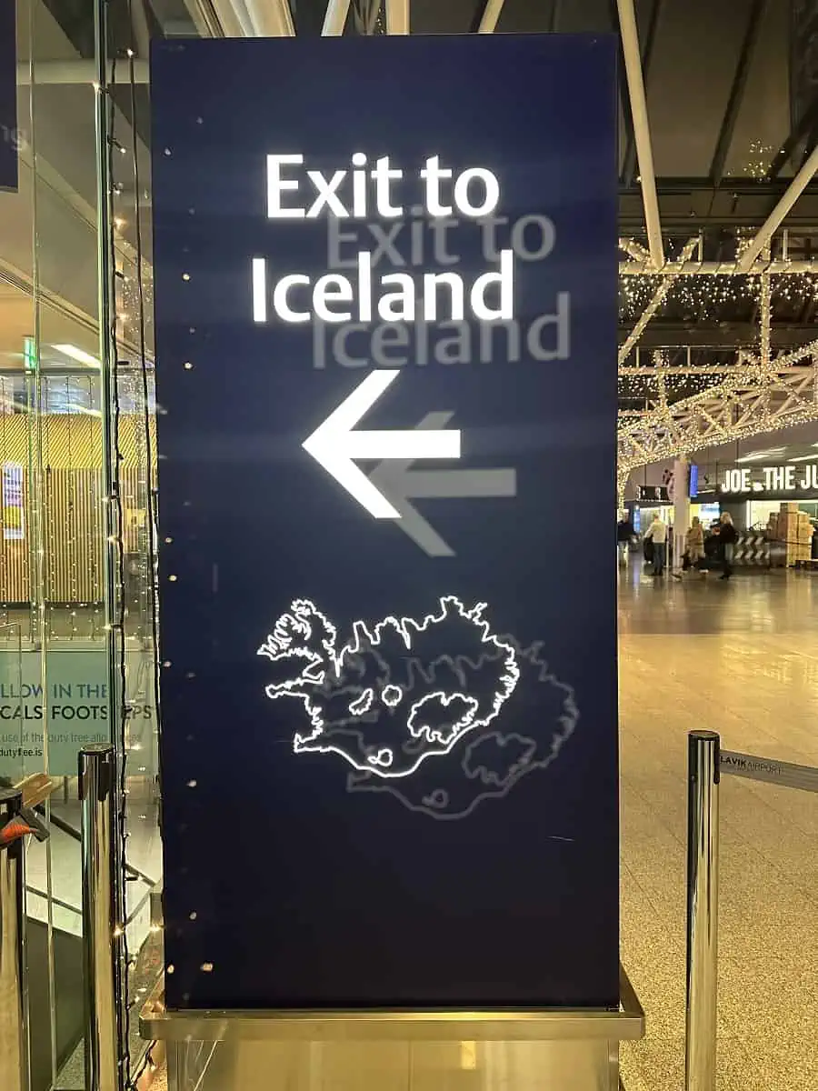Welcome to Iceland Sign at Keflavik Airport
