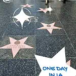 Stars in the sidewalk On Hollywood Bouldvard