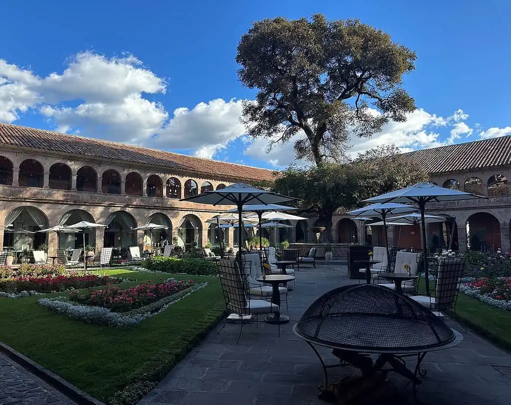 The Courtyard of Hotel Monasterio in Cusco Peru