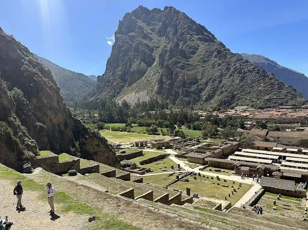 Looking Back at the terraces of Ollantaytambo about 1/3 of the way into the climb