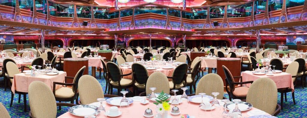 The Main Dining Room On A Carnival Cruise Ship.