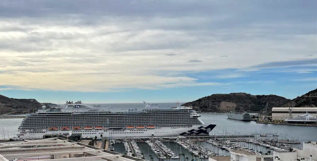 Cruises in October - Sky Princess docked in Cartagena Spain.