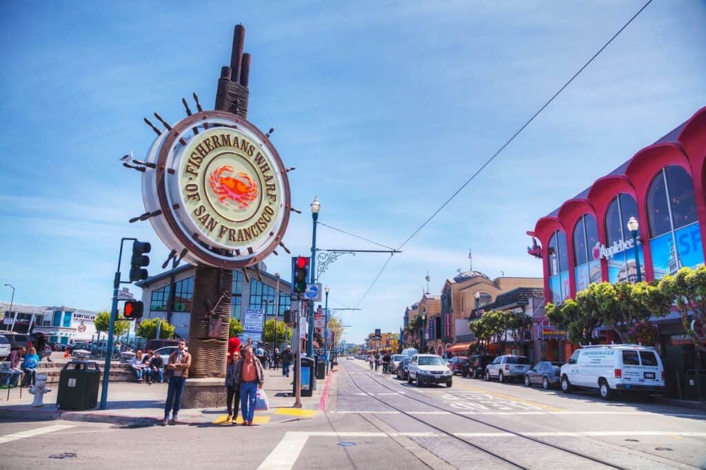 The Large "Ships Wheel" Welcoming Everyone to Fisherman's Wharf in San Francisco