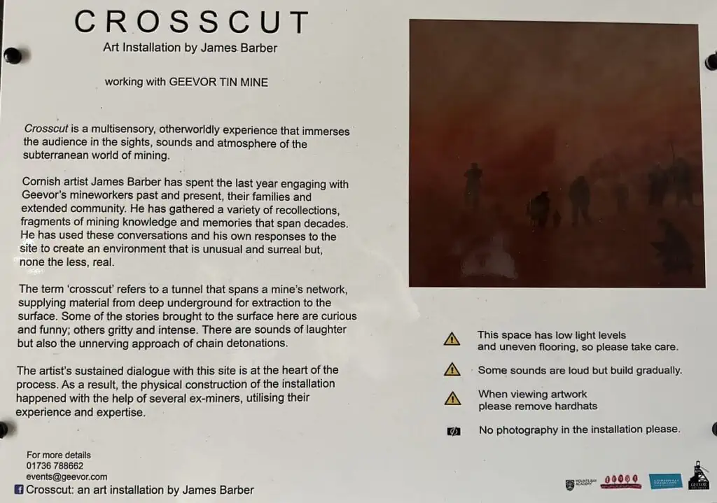 A Description of the Art Installation " Crosscut" by James Barber