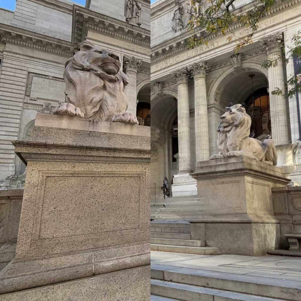 New York City Before A Cruise: Sailing From the Red Hook Cruise Terminal 5 Patience & Fortitude The Lions In Front Of The New York Public Library