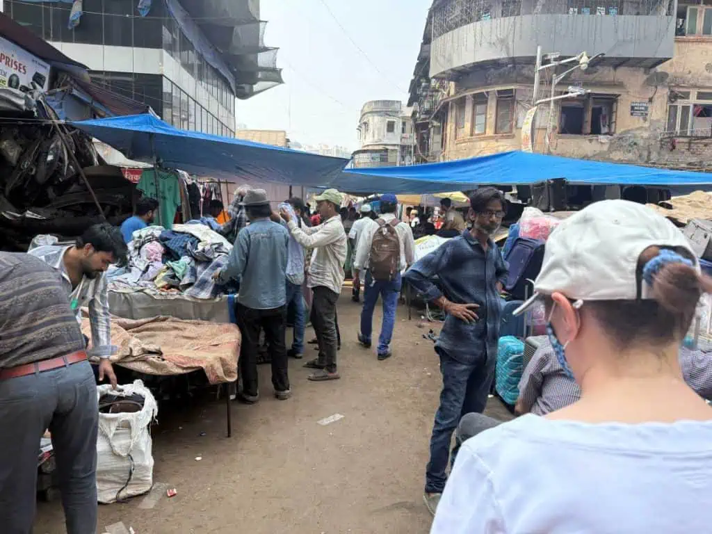 2 Days in Mumbai Before a Cruise: Markets, Street Life, Food, and Local Culture 11 A shot of one of the very croweded streets in Chor Bazaar in Mumbai