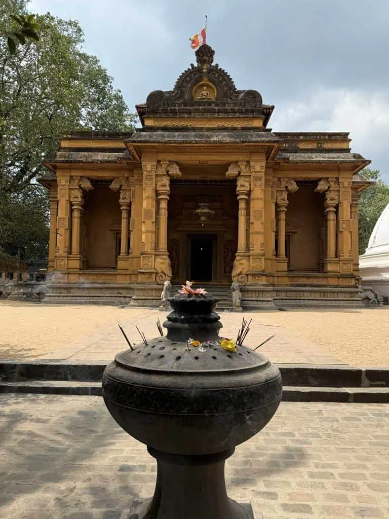 1 Day in Port: Colombo, Sri Lanka – Fishing Villages, sacred Buddhist Temples, Life In And Beyond the Capital 27 An incense burner outside with an entrance to the temple in the background