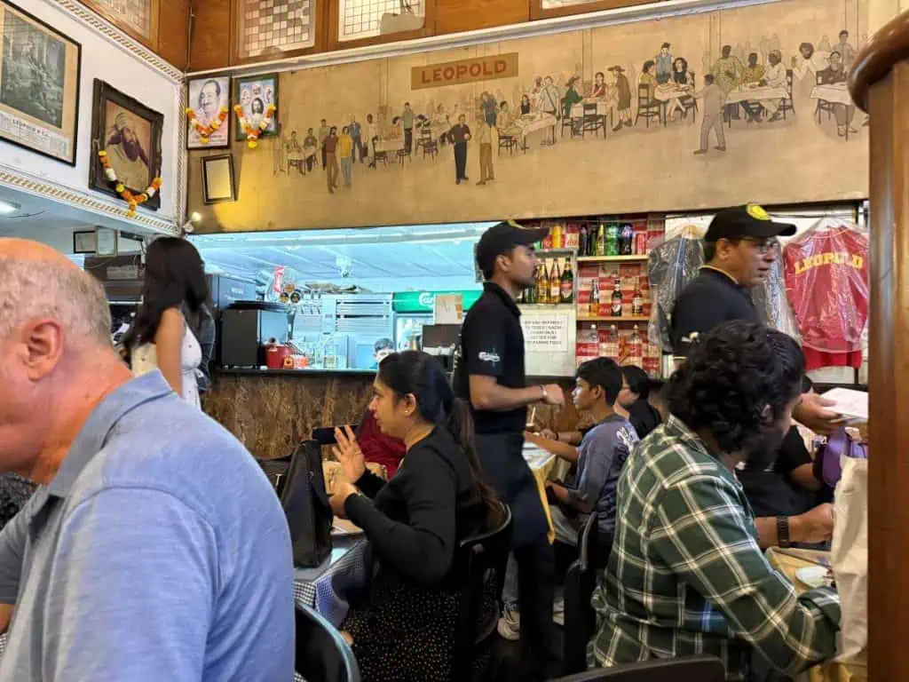 2 Days in Mumbai Before a Cruise: Markets, Street Life, Food, and Local Culture 2 Interior shot of the Leopold Cafe in Mumbai India