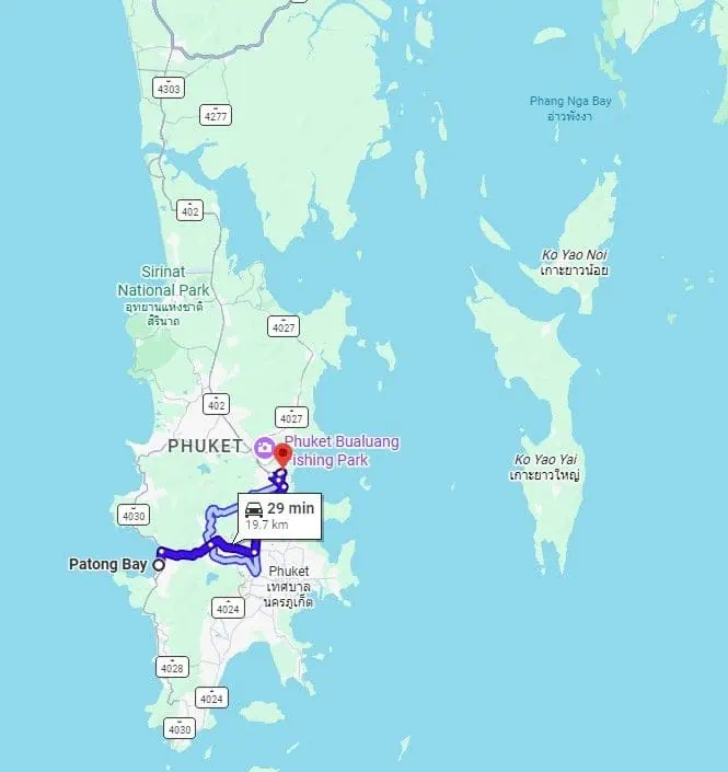 1 Day in Port: Phuket – A Private Phang Nga Bay Tour By Speedboat 2 Map of Trip